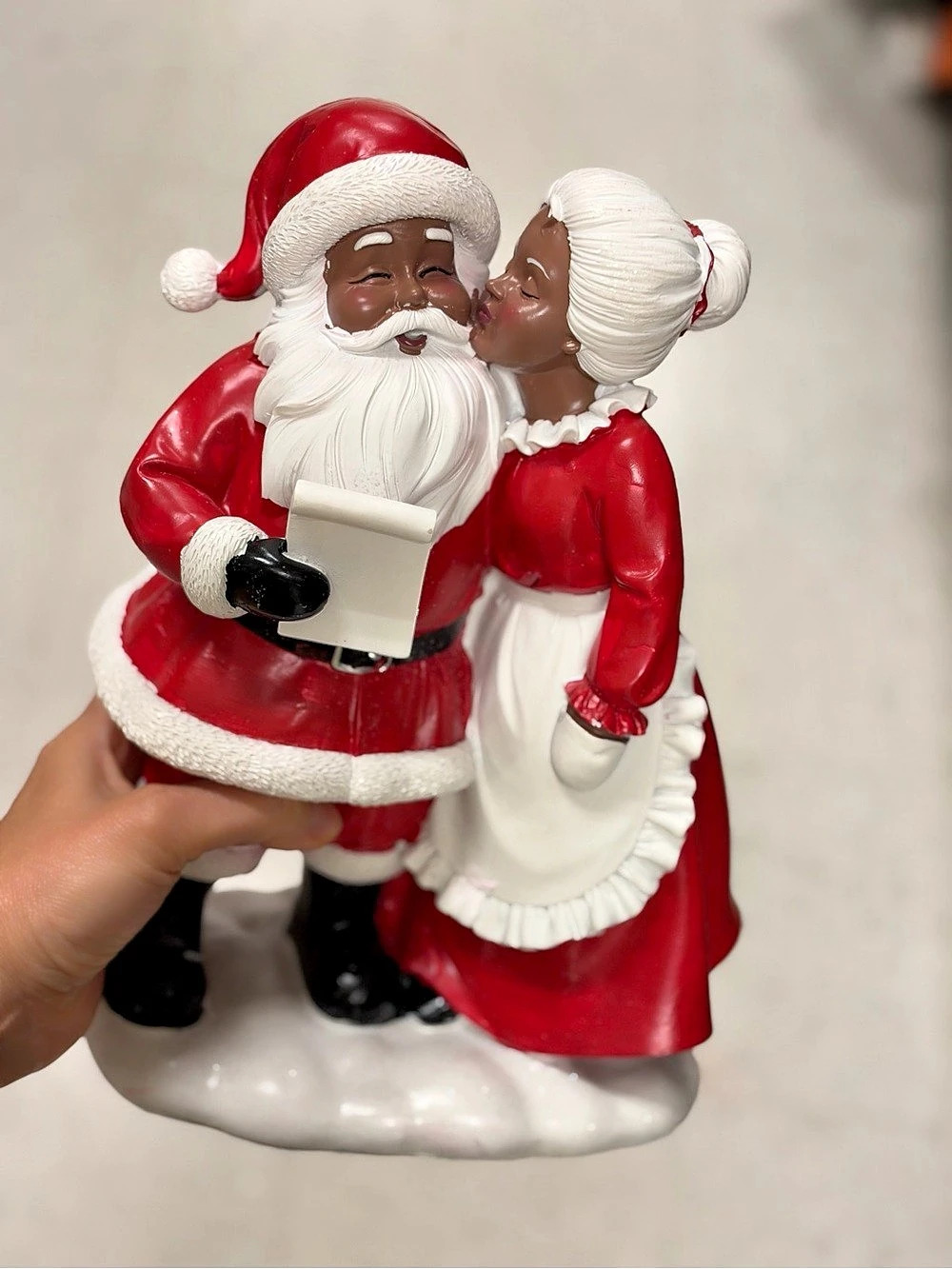 Santa & Mrs. Claus Holiday Figurine, Red & White
